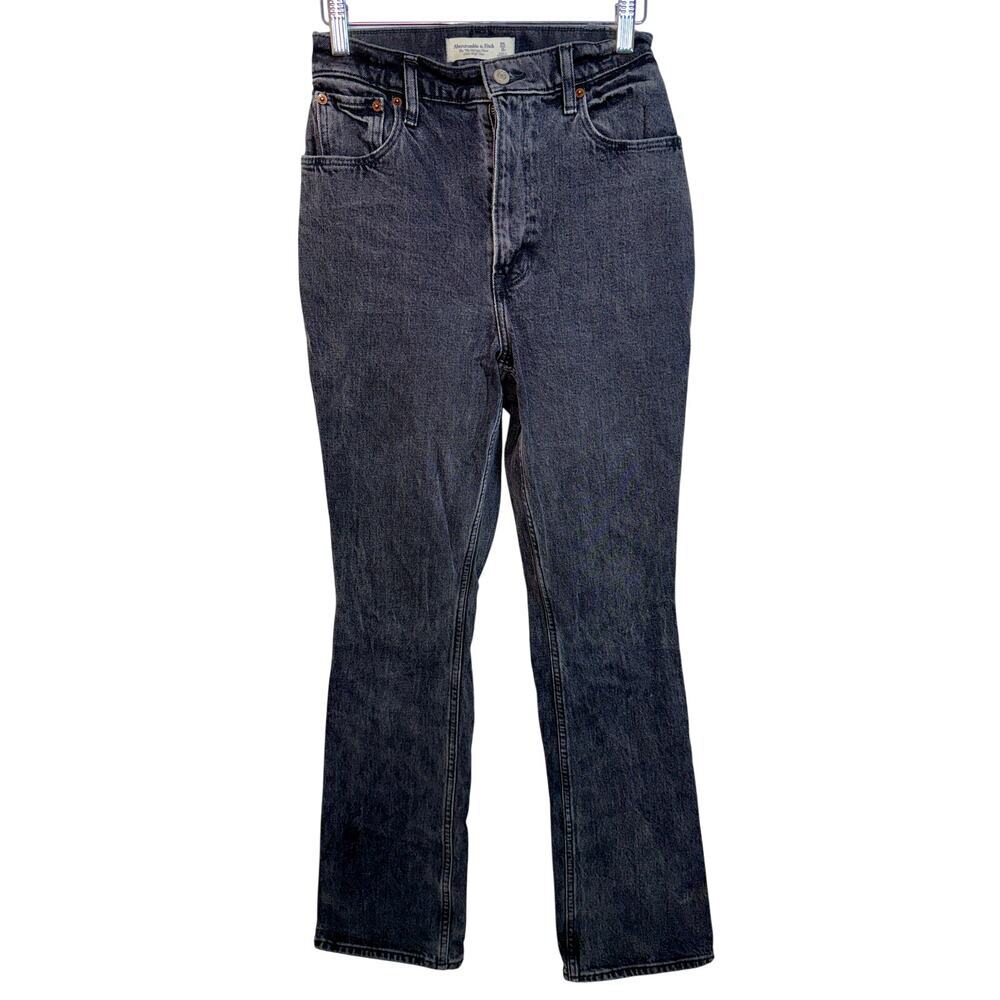 Abercrombie & Fitch Curve Love Black 70s Vintage Flare Ultra High Rise Jean 25 0
